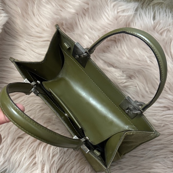 Vintage Salvatore Ferragamo Olive Green Women's Handbag mini - Picture 8 of 10